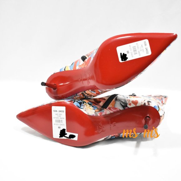 NIB CHRISTIAN LOUBOUTIN Graphic Print Patent Leather Booties Boots - Picture 7 of 7